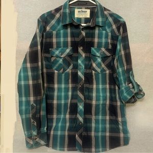 Urban Pipeline - Teal & Black - Plaid Shirt